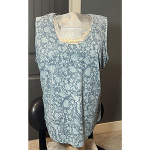 Soft by Avenue Plus Size Faded Green Floral Paisley Print Sleeveless Top Size 26